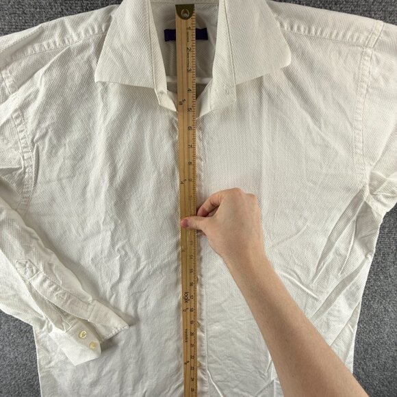 Kuhlman Button Up Long Sleeve Dress Shirt White Size 43 Cotton Textured Men - Picture 3 of 16